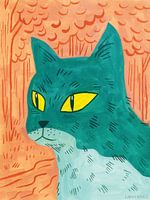 Farbenfrohes Katzen-Porträt - Auf ins Abenteuer! | Camila Torre Notari, Argentinien