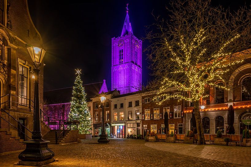 Grote Markt Schiedam mit Weihnachtsbaum von Kok and Kok