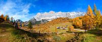 Autumn panorama on the Neustattalm and the Dachstein mountains