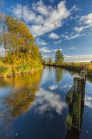 Autumn afternoon at Damsterdiep canal near Winneweer