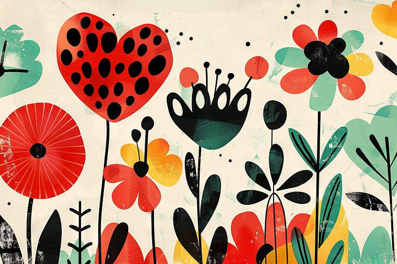 Des fleurs aux couleurs vives par Poster Art Shop