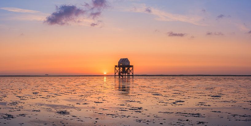 Panorama eines Sonnenuntergangs auf Engelsmanplaat von Henk Meijer Photography