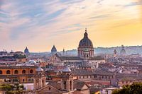 Beautiful colorful sunset in the capital of Italy - Rome