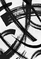 Zwarte Penseelstreken op Wit Doek