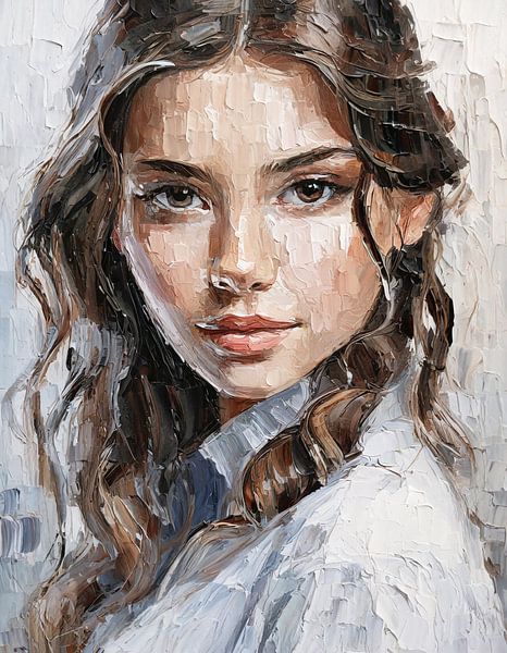 Brunette in white blouse by Tilo Grellmann