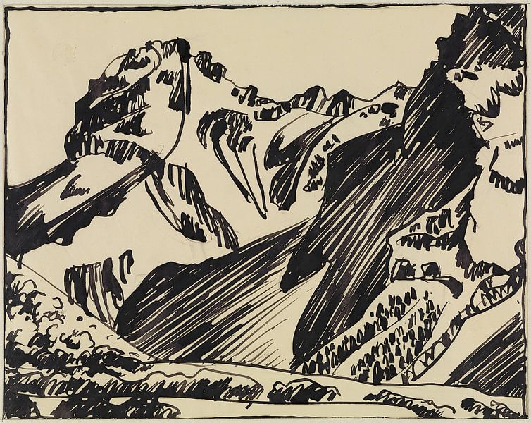 August Babberger - Paysage de montagne dans le Val Bregaglia par Peter Balan