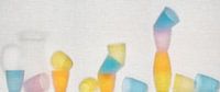 Photo colorée avec des tasses empilées sur toile