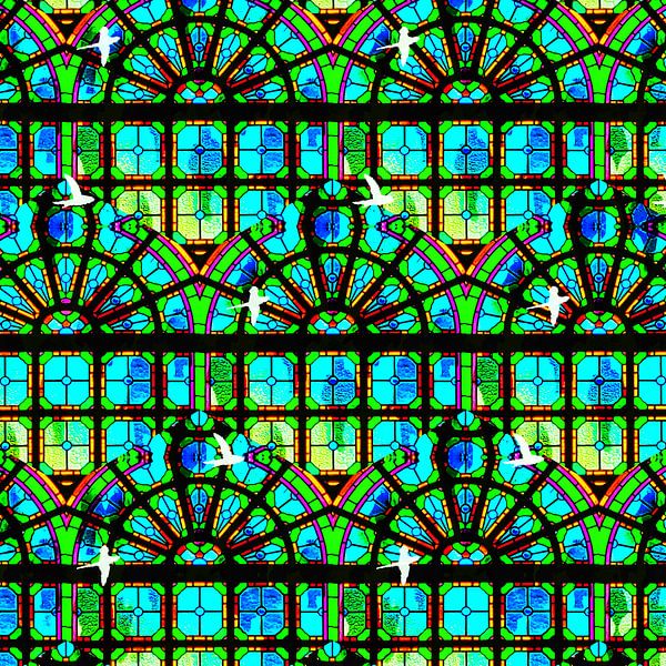 Popart-Glasfenster Lutherische Kirche Utrecht von Ruben van Gogh - smartphoneart