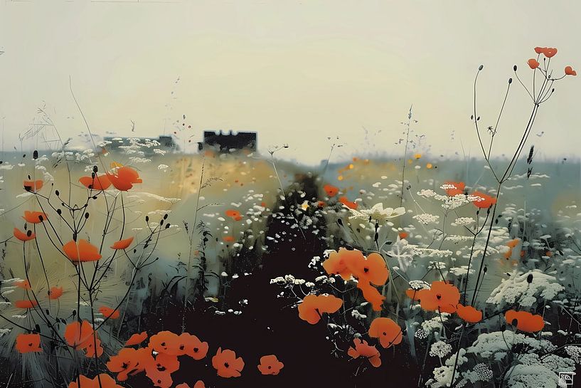 Summer flowers landscape by Ariadna de Raadt-Goldberg