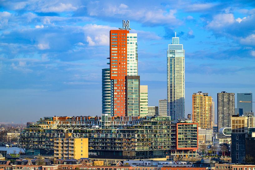 Skyline von Rotterdam bei Sonnenaufgang von Sjoerd van der Wal Fotografie