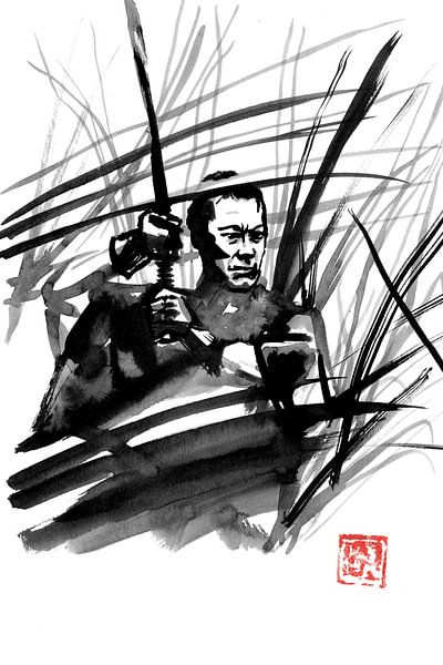 Samurai im Gras von Péchane Sumie