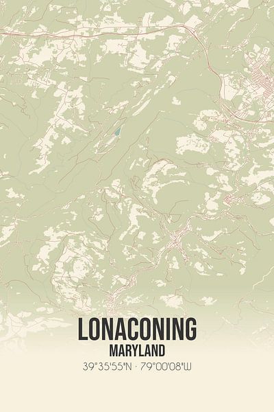 Carte ancienne de Lonaconing (Maryland), USA. par Affiches de lieux