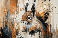 Peinture abstraite d'un écureuil avec des éclaboussures