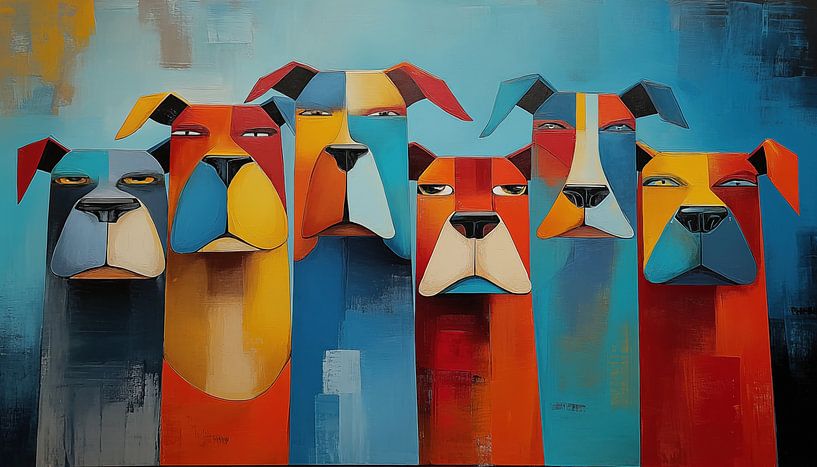 Boze pitbulls abstract panorama van TheXclusive Art