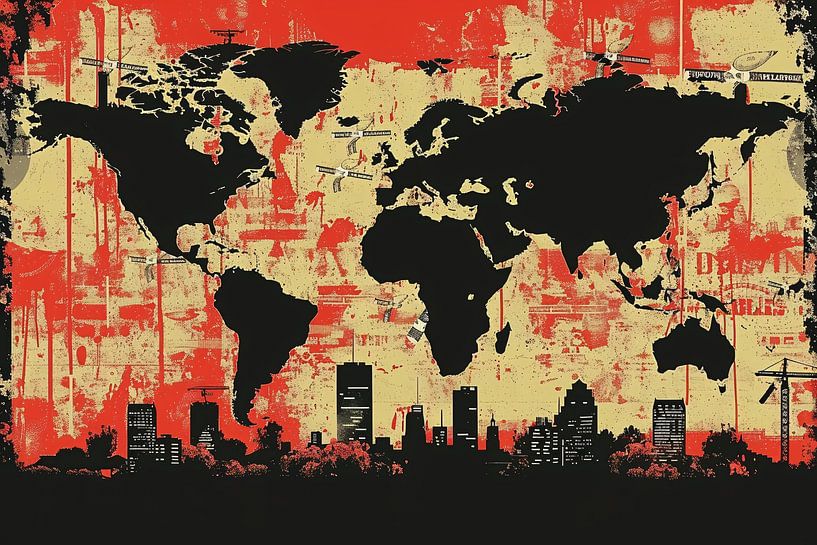 Carte du monde minimaliste par Art & Soul Creations