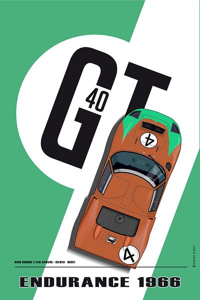 Ford GT40 Donohue-Hawkins LM 1966 by Theodor Decker