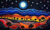 Nacht Aborigine-Malerei