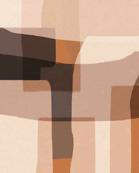 Formes et lignes organiques abstraites dans des couleurs chaudes. Formes brunes. par Dina Dankers