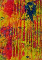 Vibrant abstract art with red and yellow patterns