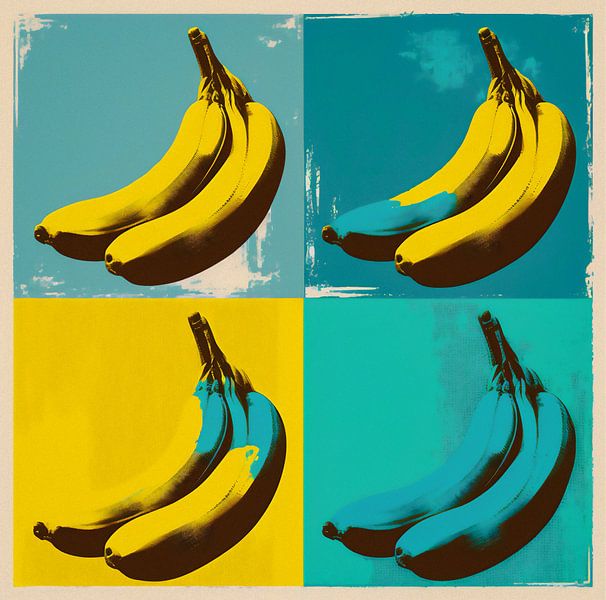 Lithographie Pop Art de bananes dans le style d'Andy Warhol par Roger VDB