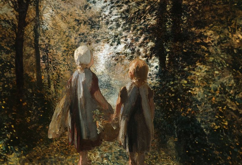 Pierre Auguste Renoir et les deux petites filles de Jozef Israels par Digital Art Studio