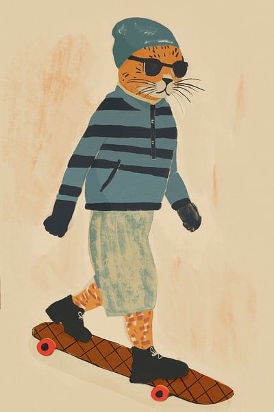 Skating Tiger by Treechild