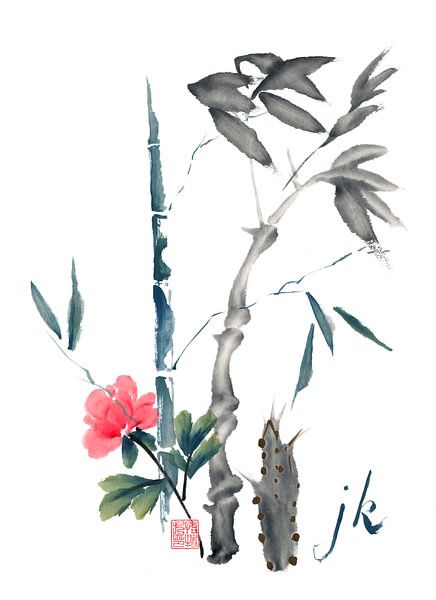 Bambus und Blüte by Jitka Krause