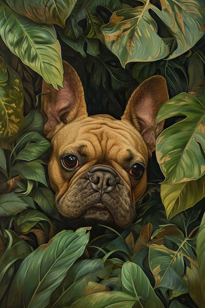 Realistische Bulldogge | Bulldogge von Wunderbare Kunst