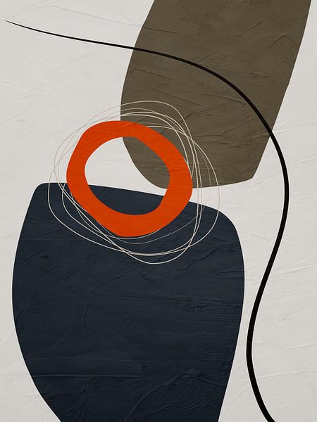 Organische geometrische abstrakte Kunst in Erdtönen von Online Arts