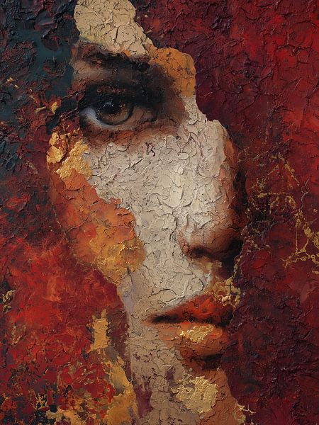 Verborgenes Gesicht in feuriger Stille von Color Square