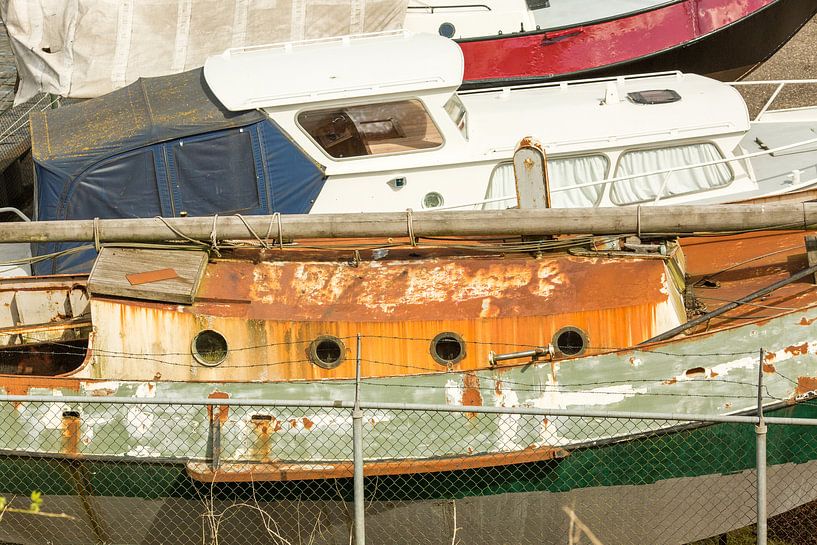 Boats in harbour by Jan Croonen