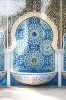 Blue Moroccan fountain from Fez