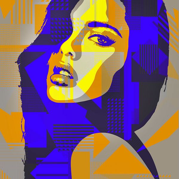 Das Mädchen mit den gemusterten Haaren von Harry Hadders Design