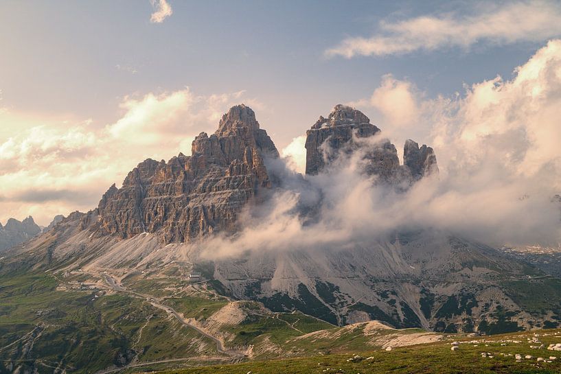Tre Cime di Lavaredo or Drei Zinnen mountains in the Dolomites Italy by Sjoerd van der Wal Photography