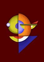 Modern colourful abstract face