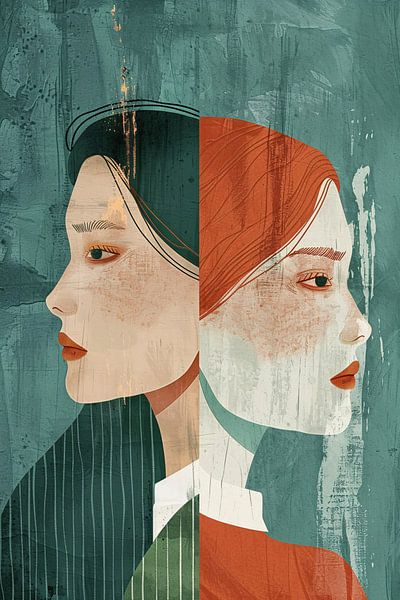 Portraits artistiques modernes d'un couple par Art & Soul Creations