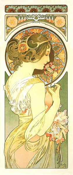 Verrassend Stijlvol Schilderij Dame Lady Vrouw - Art Nouveau Schilderij Mucha FJ-48