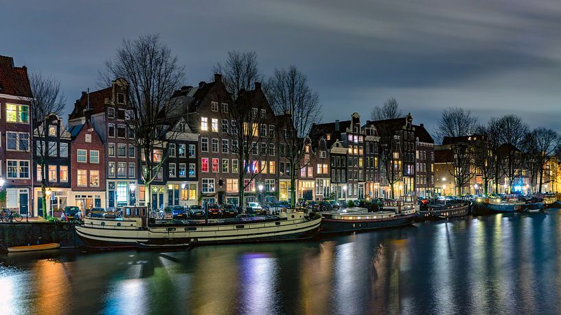 Houseboats at the Waalseilandgracht by Rene Siebring