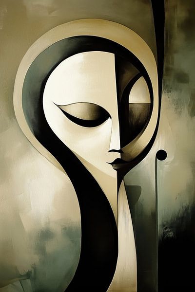 Modern abstract portret van Bert Nijholt