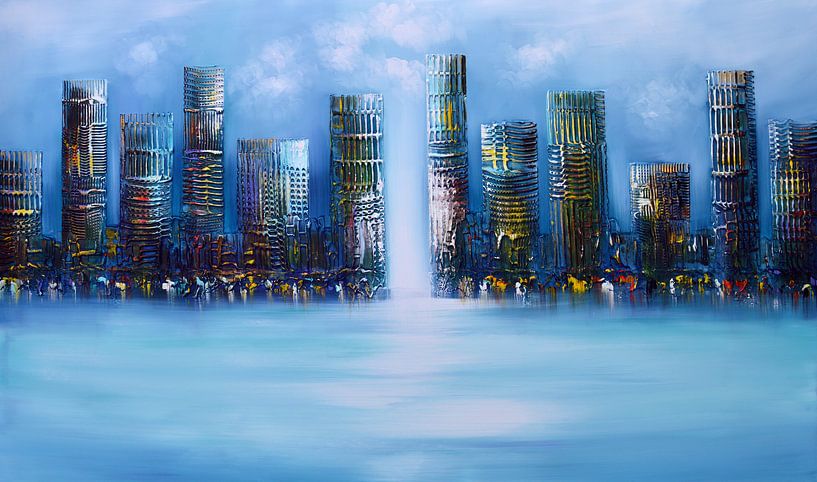 Ligne d'horizon bleue par Gena Theheartofart