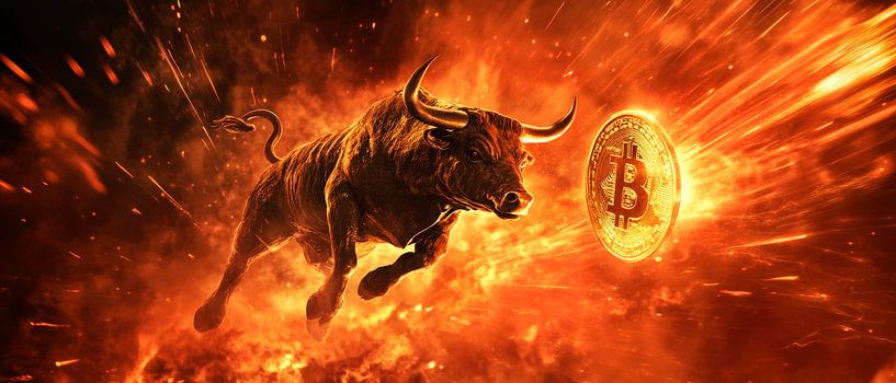 Bullenmarkt mit Bitcoin – Dynamisch von Poster Art Shop