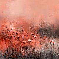 Flower field painting | Silent Rouge Symphony