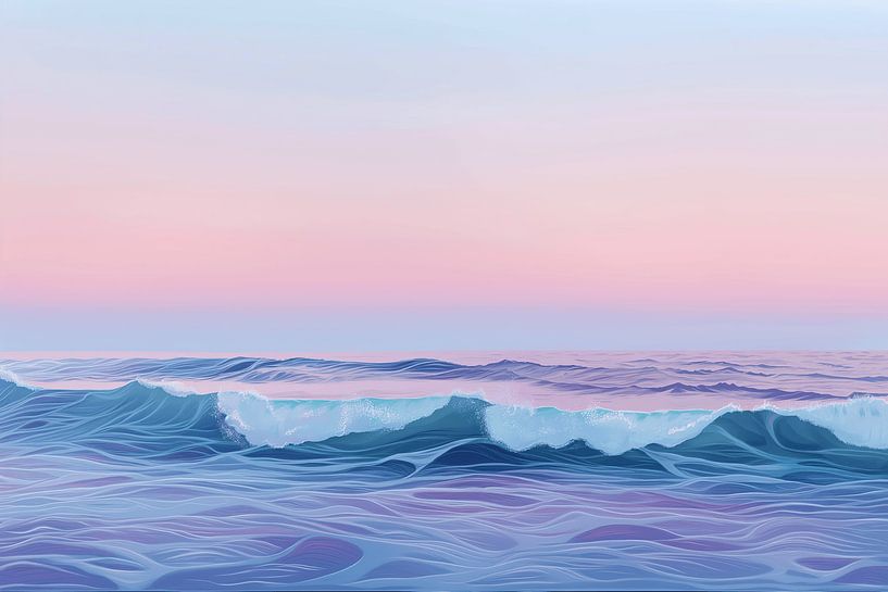 Horizon marin violet par Mel Digital Art