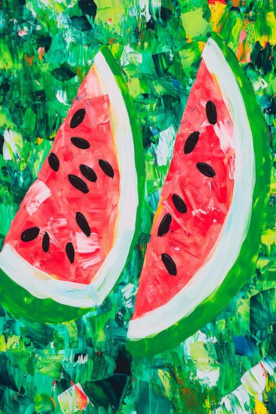 Saftige Wassermelonen in lebhaften Farben von Poster Art Shop
