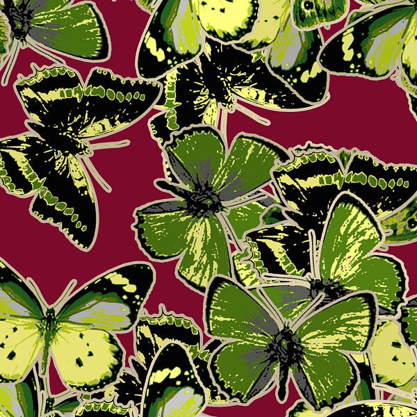 GRAFISCHE PRINT VLINDERS 3 van IYAAN