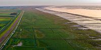 Salt marsh area from altitude north groningen