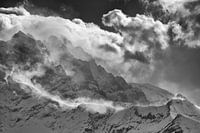 Les Dents du Midi, Suisse, noir et blanc