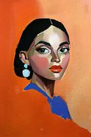 Portrait d'une femme aux cheveux noirs