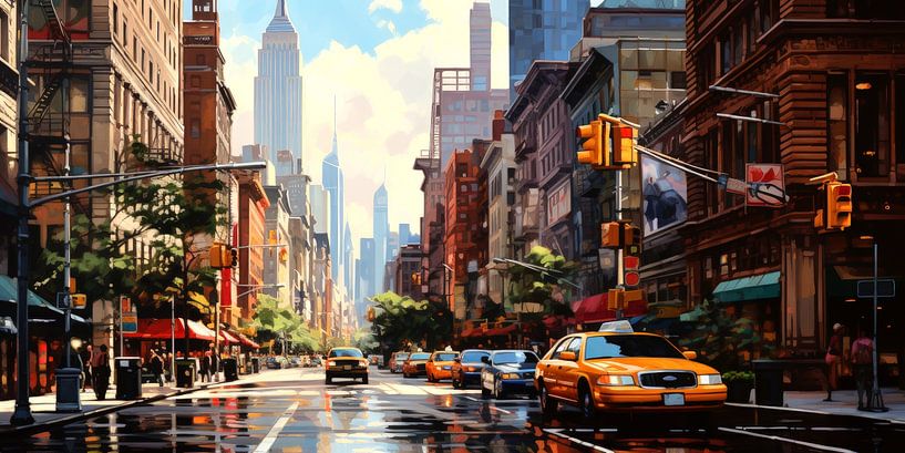 Les rues humides de New York par ByNoukk