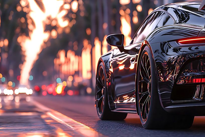 Ein schwarzer Porsche 911 GT3 von PixelPrestige